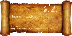 Hexner Lajos névjegykártya