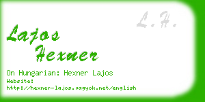 lajos hexner business card